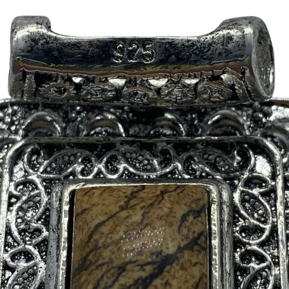 Elephant Skin Jasper Gemstone Sterling Silver 925 Pendant 2.5in